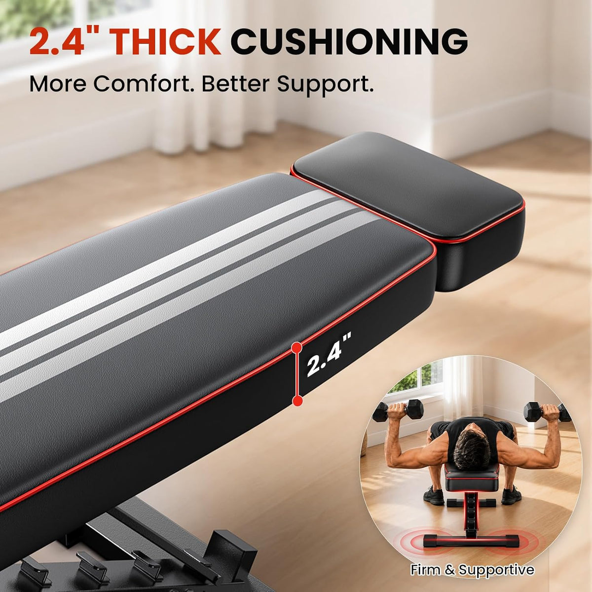 Adjustable Weight Bench, ASTM-Certified 660LB Workout Bench for Home Gym