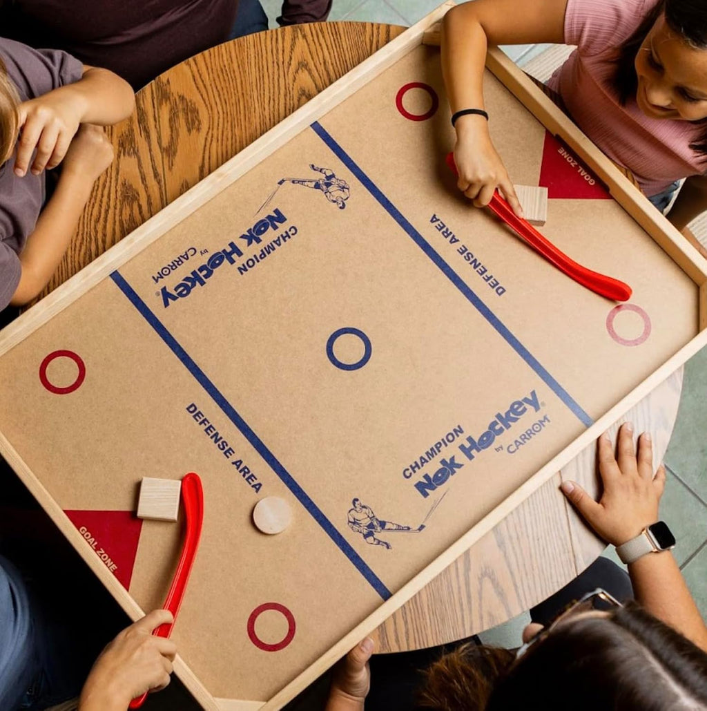 Carrom Champion Nok Hockey Game (Standard Size) â Wooden Board Games for Adults & Children â Indoor and Outdoor Games for Family â Sports Board Games