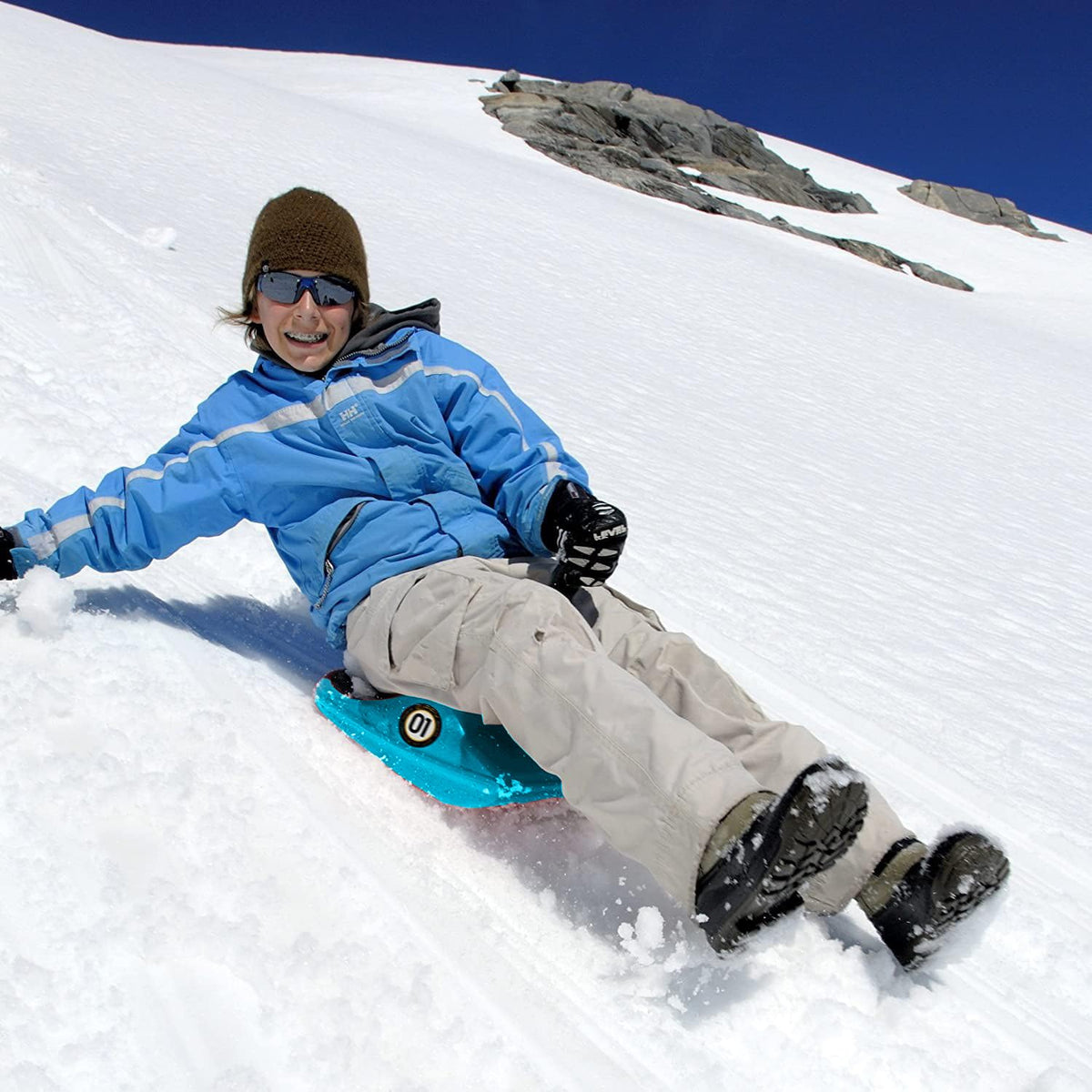 Freestyle Mini Luge Snow Sled â Made in USA â Lightweight Steerable Sit-Down Racer
