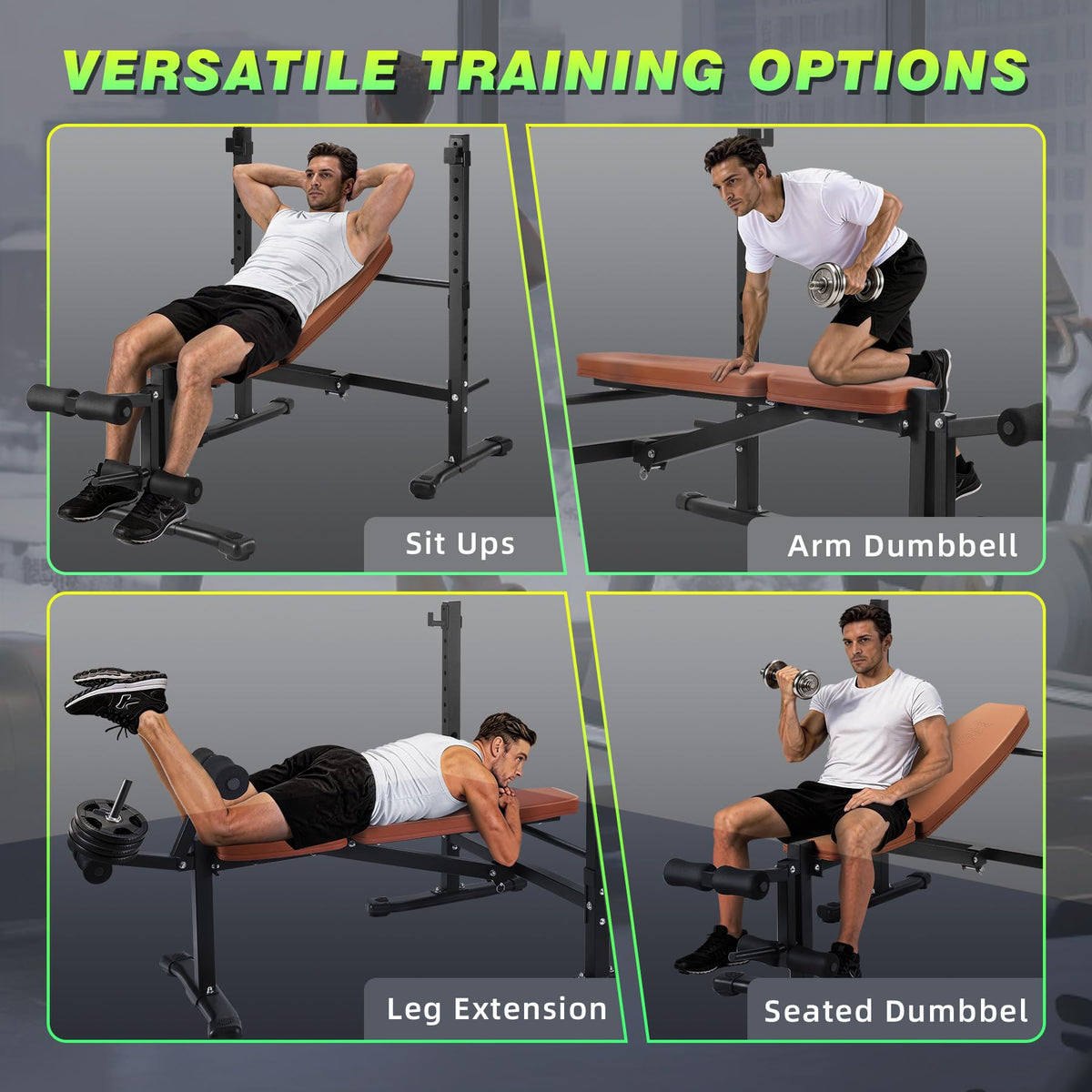 Adjustable Weight Bench for Home Gym 2.2 Inch Thick Pad