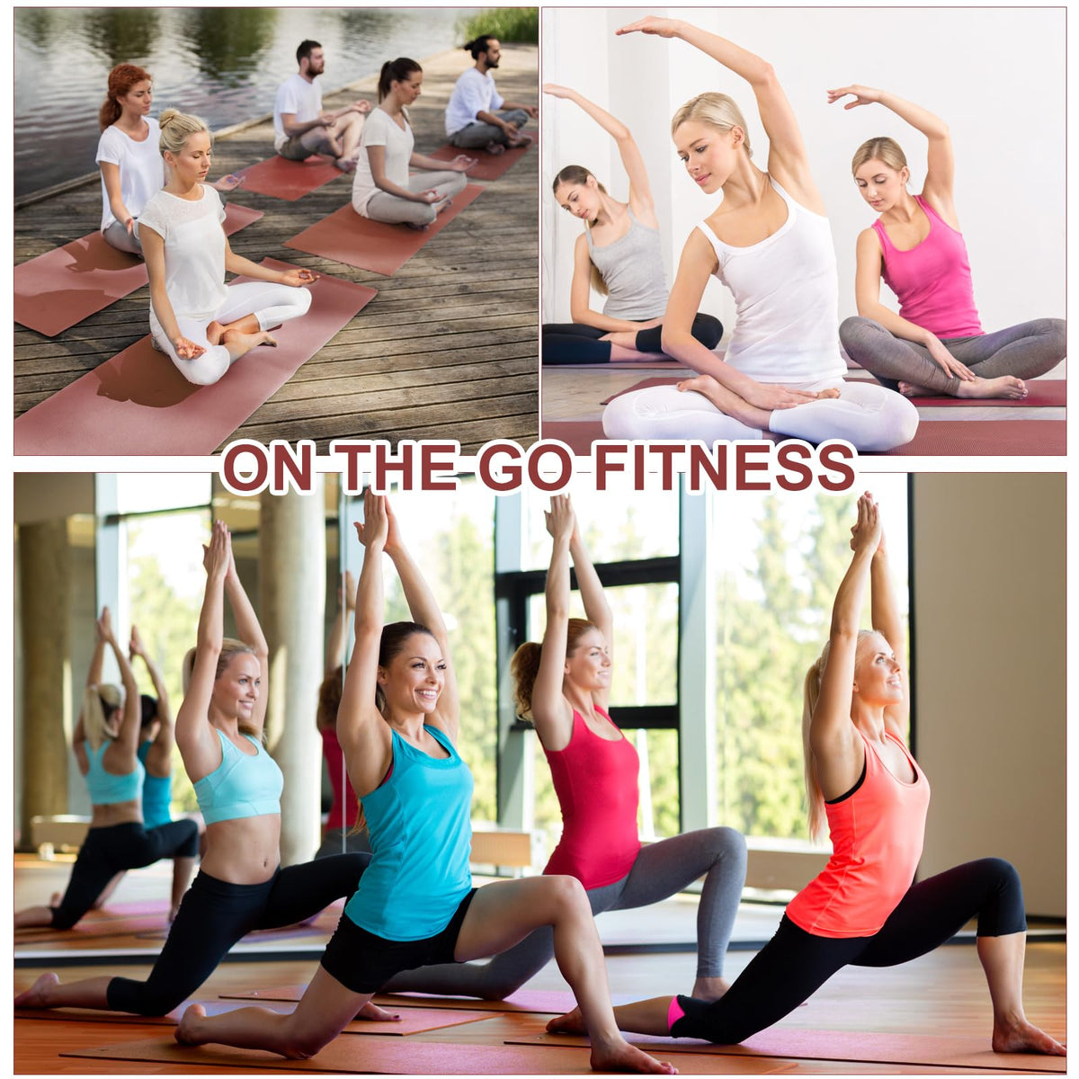 Funtery 3 mm Thin Yoga Mats Bulk, 68 x 24 in