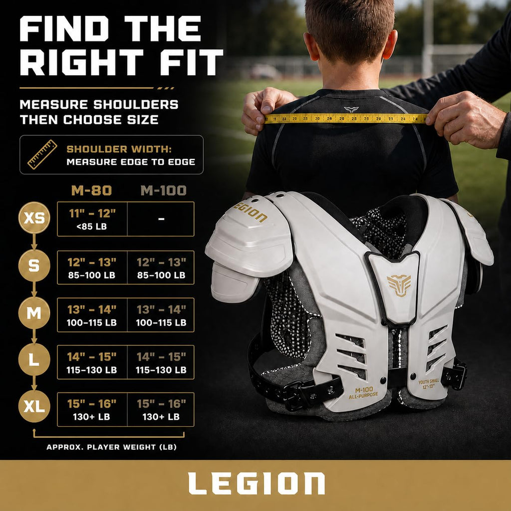 Legion Youth Football Shoulder Pads, Patents Pending, Lightweight, Optimized Mobility, Enhanced Impact Protection, Industry-Best Ventilation and Cooling
