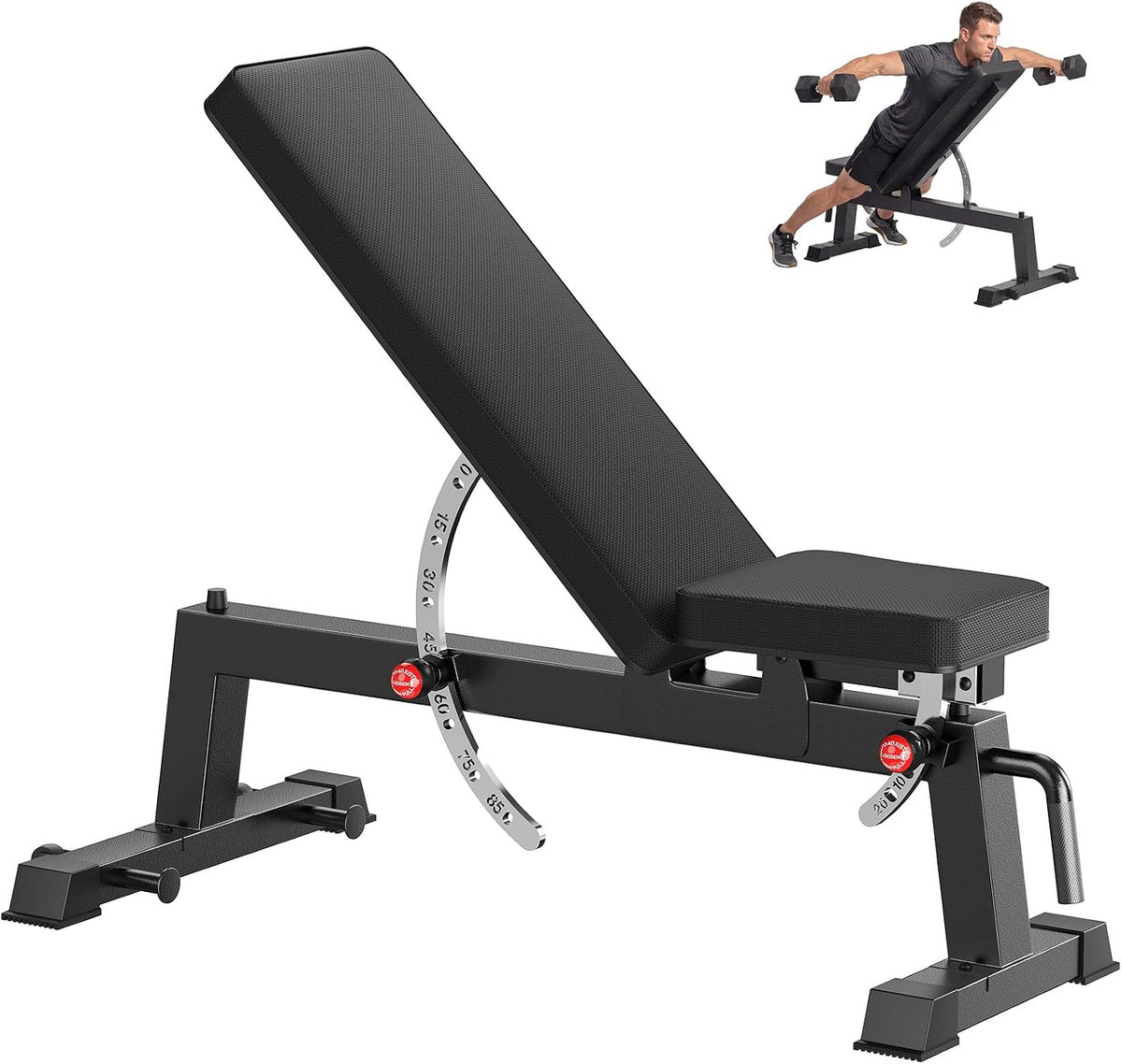 HANDBODE Adjustable Weight Bench, 1500 lb Capacity Workout Bench for Home
