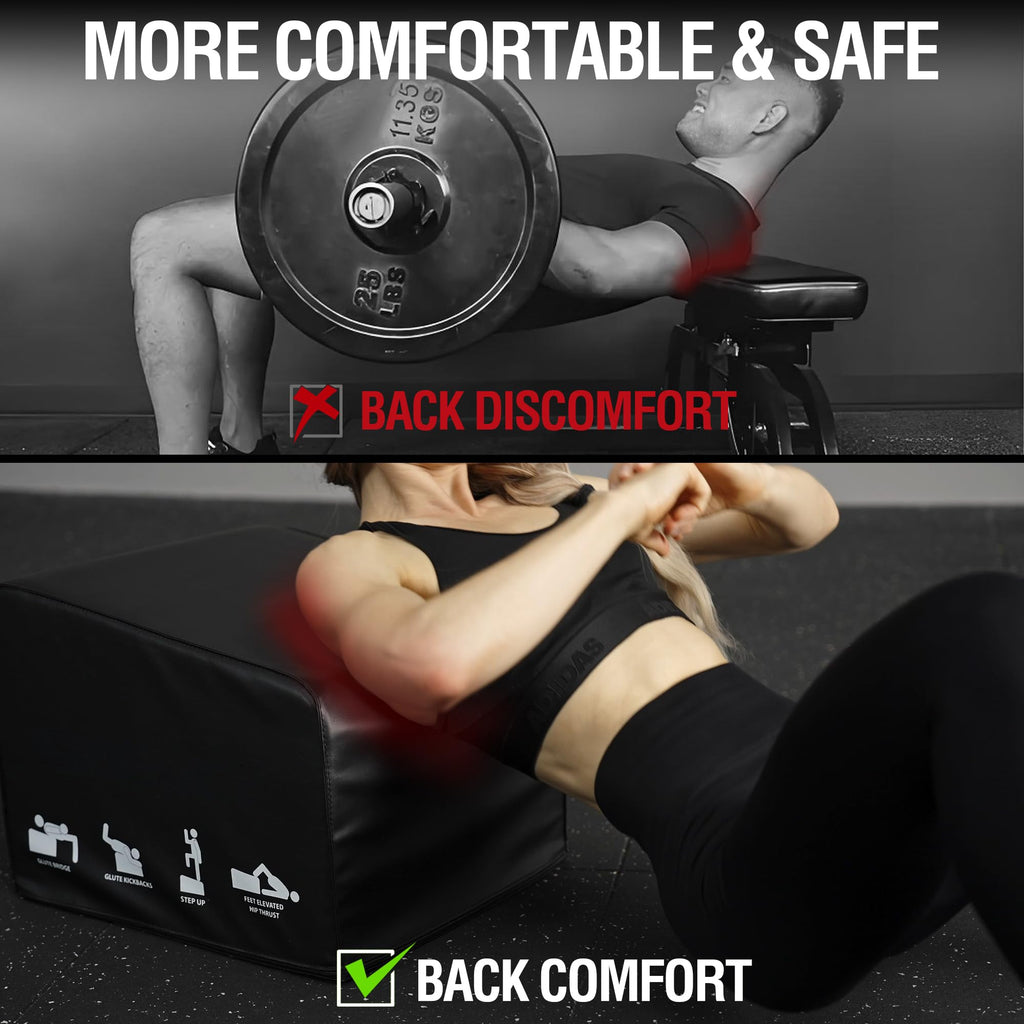 Mikolo Hip Thrust Bench, Hip Thrust Machine at Home for Glute Bridge, Multi-Functional Hip Thrust Box with Non-Slip, Glute Workout Equipment, 700LB Load Capacity, Core & Ab Strength Training