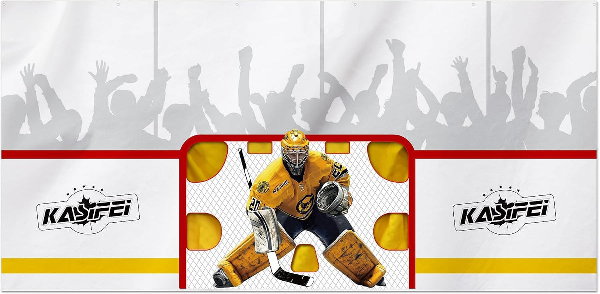 kasifei â 8' x 16' Heavy Duty Hockey Shooting Tarp â Built-in Shooter Tutor â Great Hockey Net Replacement â Training Equipment for All Skill Levels - Garage & Wall Protection