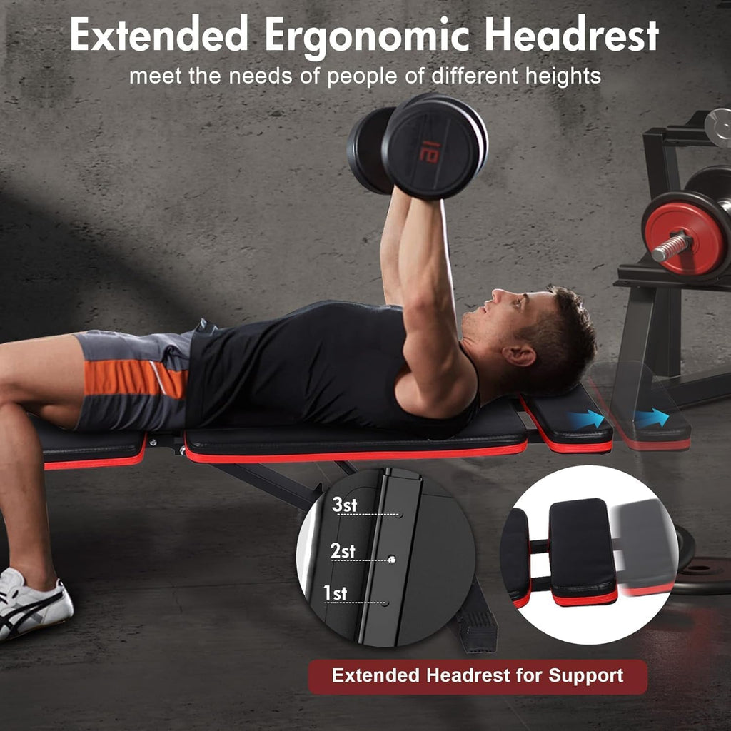 Adjustable Weight Bench with Leg Extension, 770LBS Foldable Bench Press