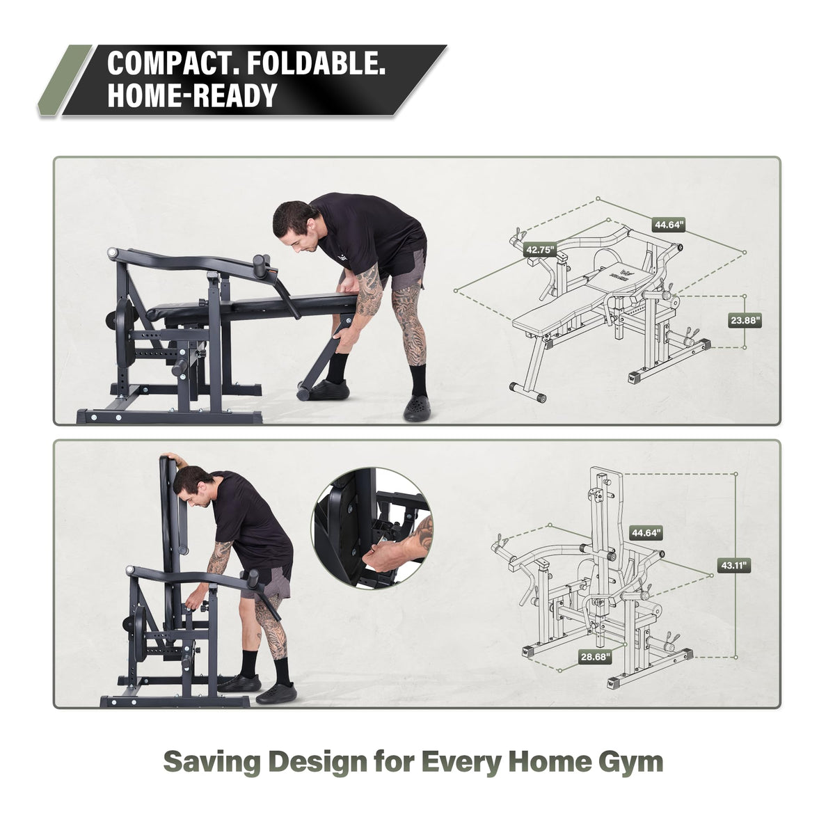 Major Fitness Drone P1 Bench Press Rack with Independent Arms â Adjustable Flat & Incline Bench Press for Chest & AB Workouts â Perfect Home Gym Equipment