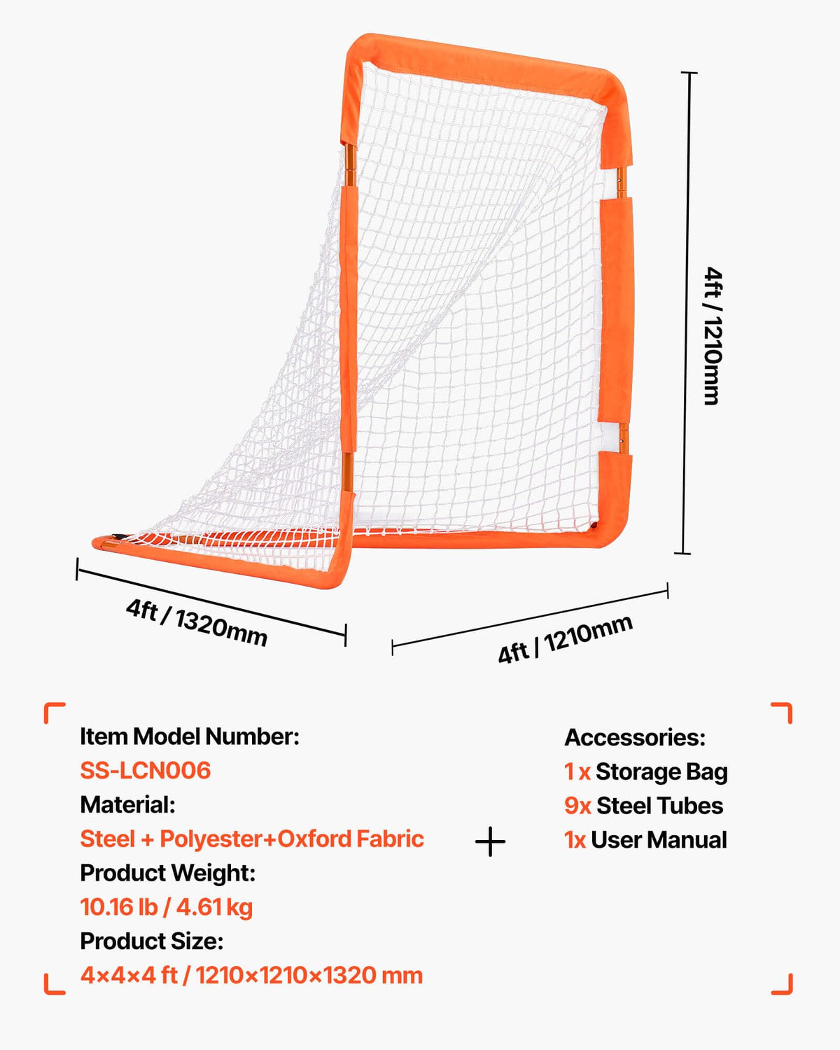 VEVOR Lacrosse Goal,Complete Portable Lacrosse Net Training Accessory Set