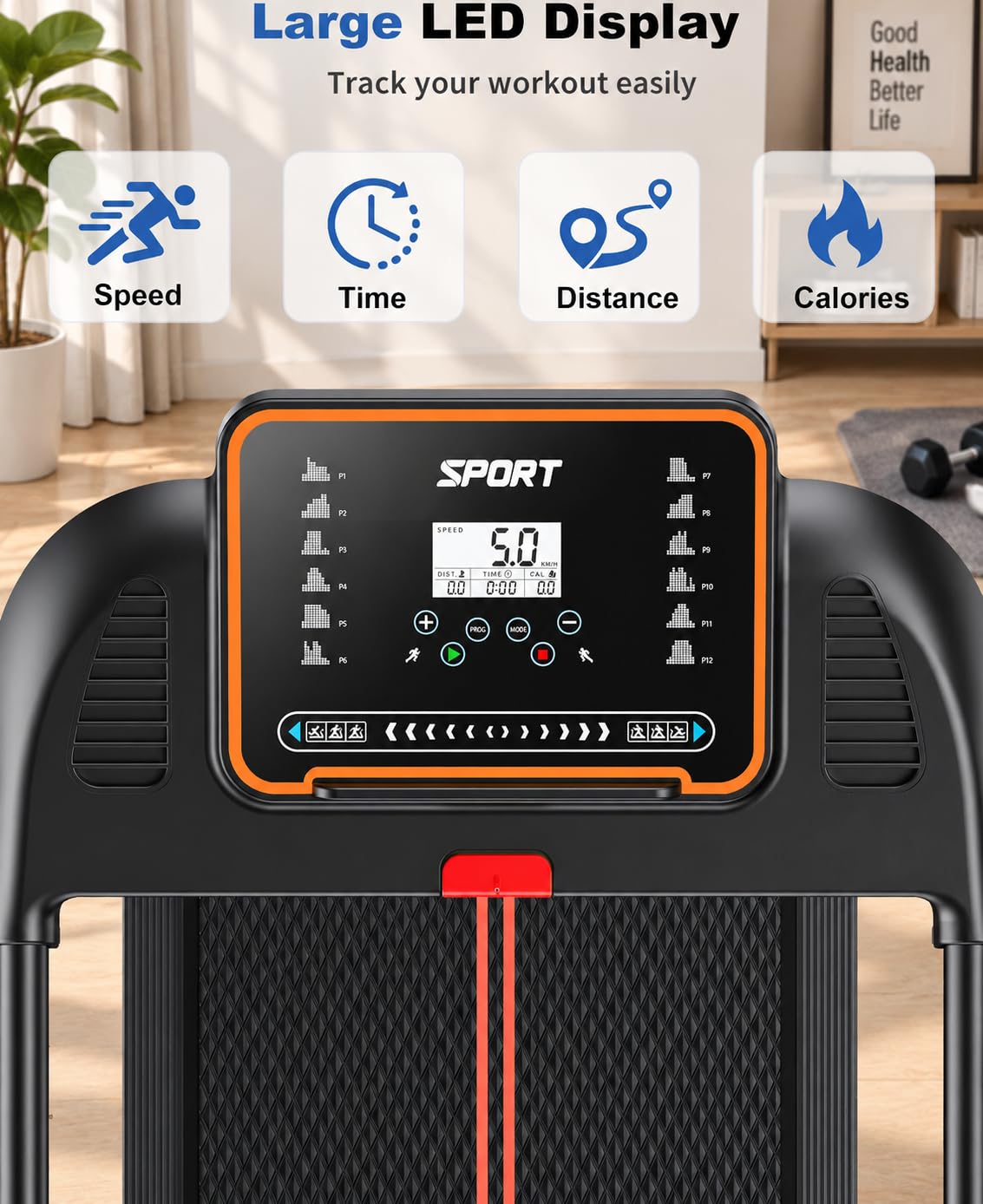 Treadmills for Home Walking Pad - Foldable Treadmill Under Desk with Handle Bar 0.6-6.2 MPH Portable Folding Pads Compact Running Machine Quiet Lightweight