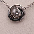 Pre-Owned CARTIER Cartier Trinity necklace CRB7224532 K18WG ceramic diamond white gold Dark Final Point 750 (Good)