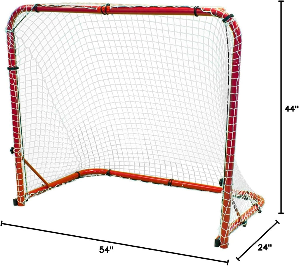 Park & Sun Sports Street Ice Hockey Goal with Folding Steel Frame and Nylon Bungee Slip Net