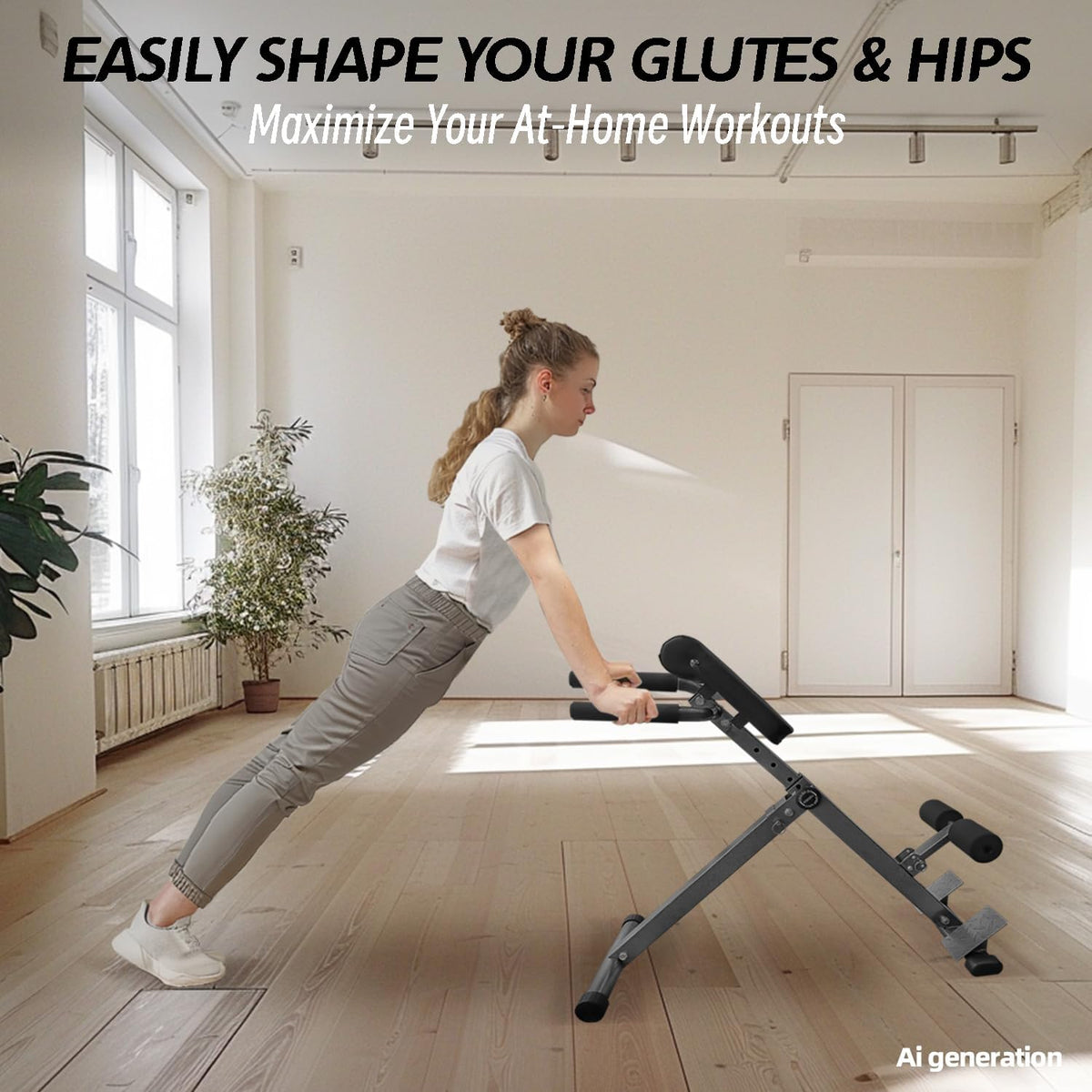 Foldable Hyperextension Roman Chair 250LBS Capacity for Home Gym