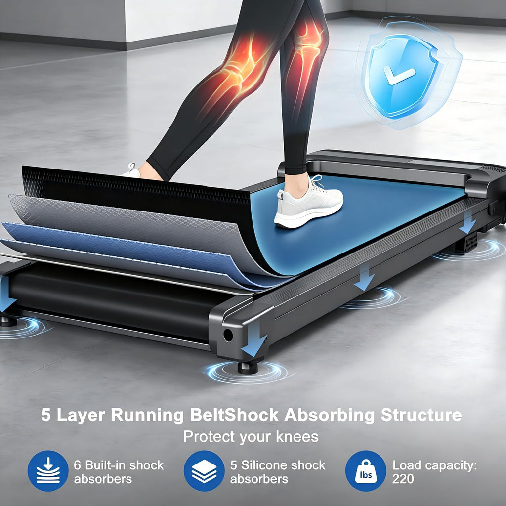 Treadmills for Home Walking Pad Machine- Foldable Treadmill with Handle Bar for Running Jogging Gym Compact Portable Small Caminadora Electrica Folding Quiet Tred Mills Motor & LED Dispay Pcrignbm