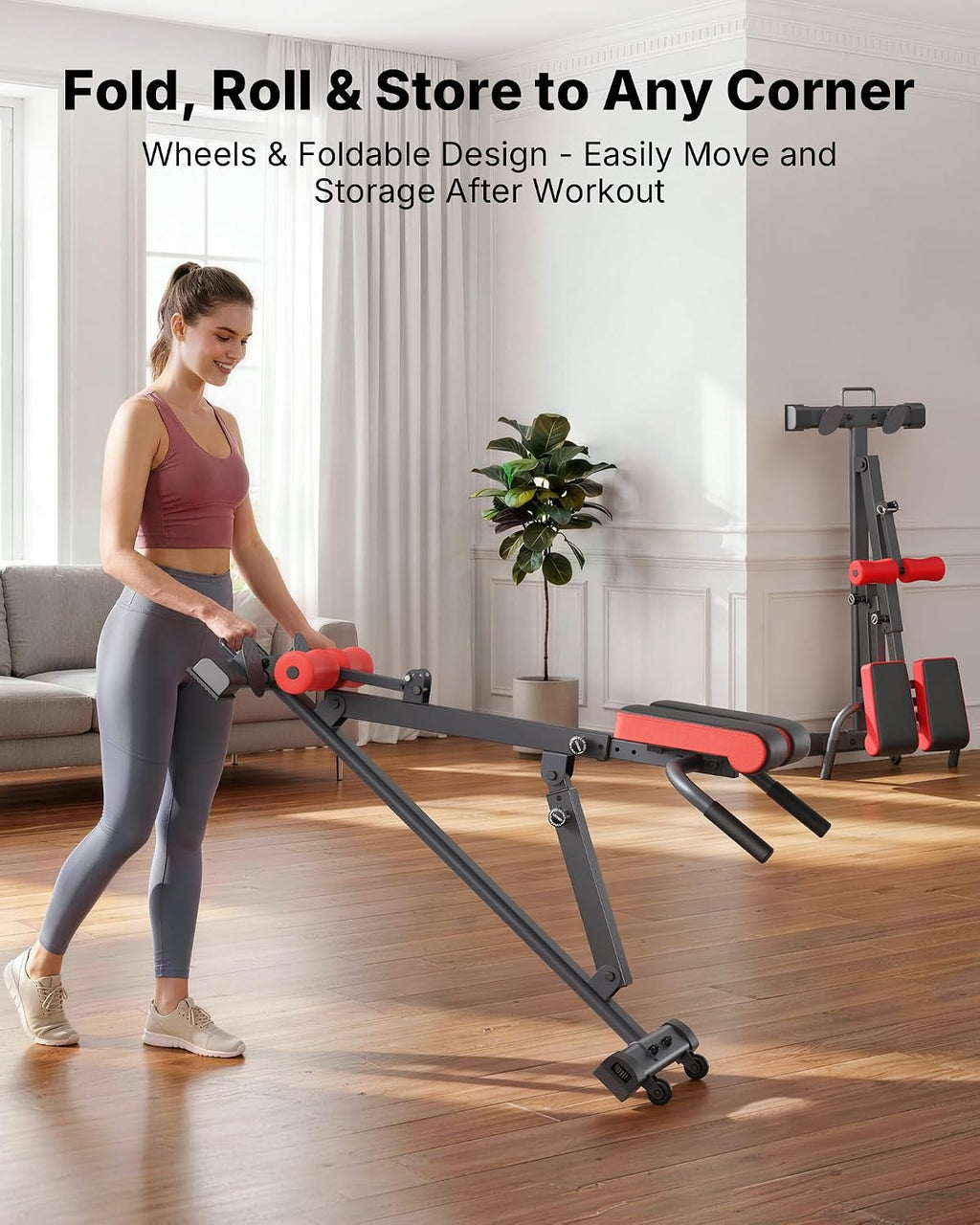 MERACH Back Extension Machine Roman Chair, Adjustable Foldable Bench