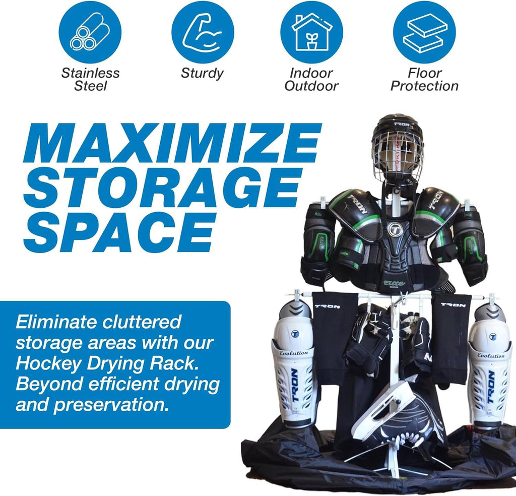 Wet Gear-Hockey Equipment Dryer Rack: Metal Locker Deluxe Model