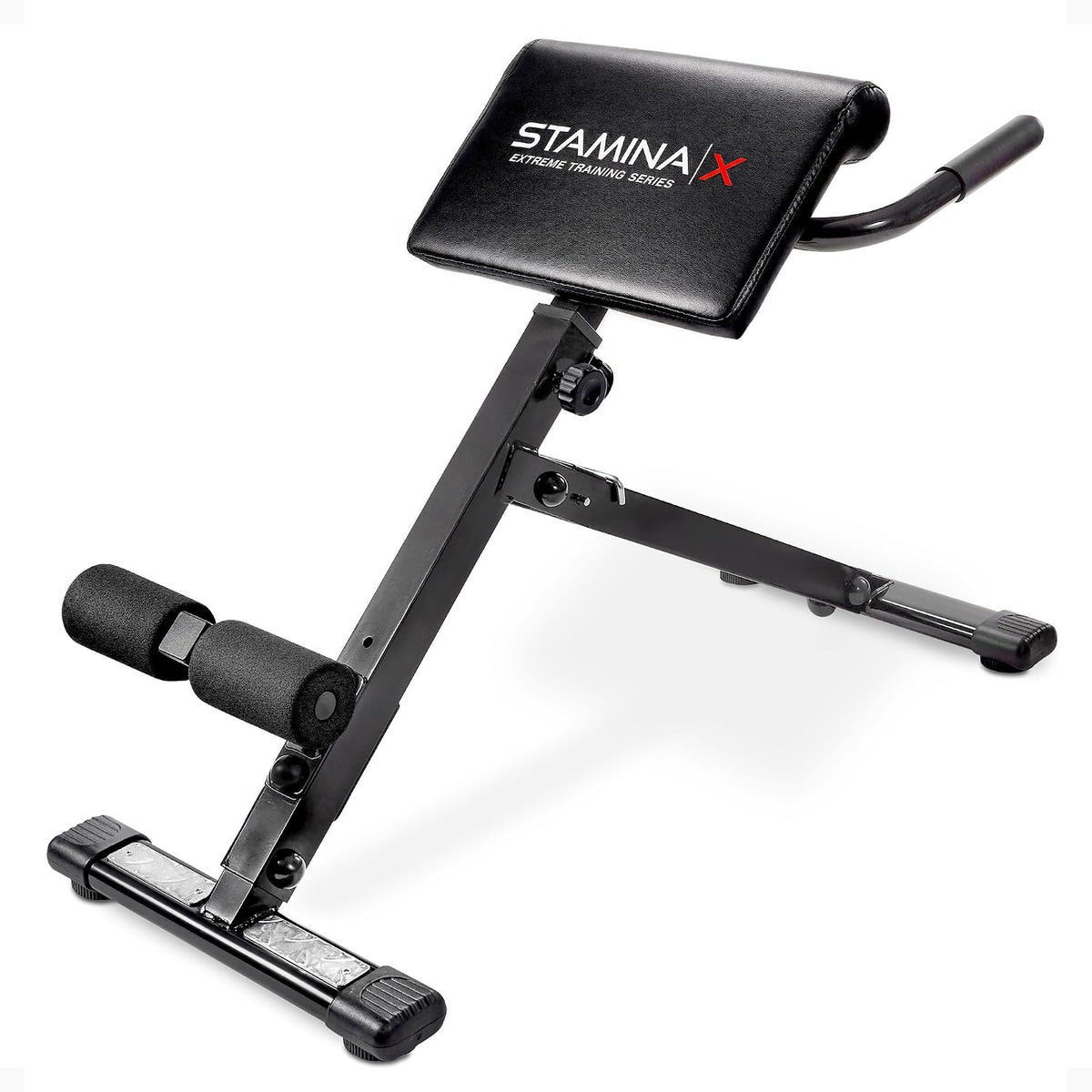 Stamina X Adjustable Ab, Back, and Core Strength Exercise, Sit-Up Fitness Hyperextension Weight Bench for At-Home Workouts