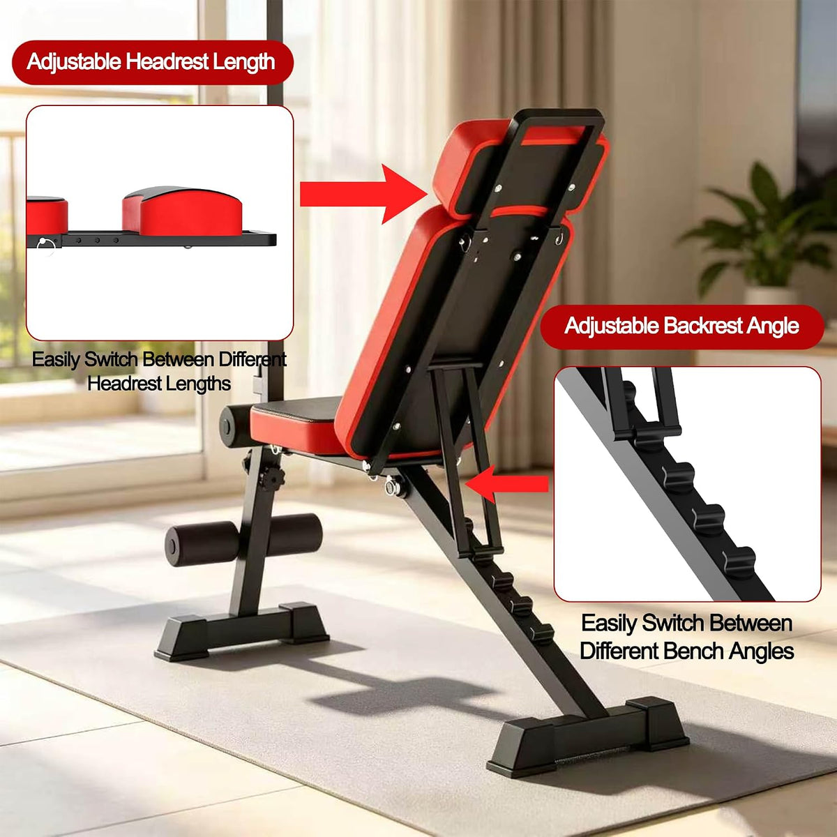 KINMAC Multi-Functional Weight Bench with Pulley System Adjustable Backrest