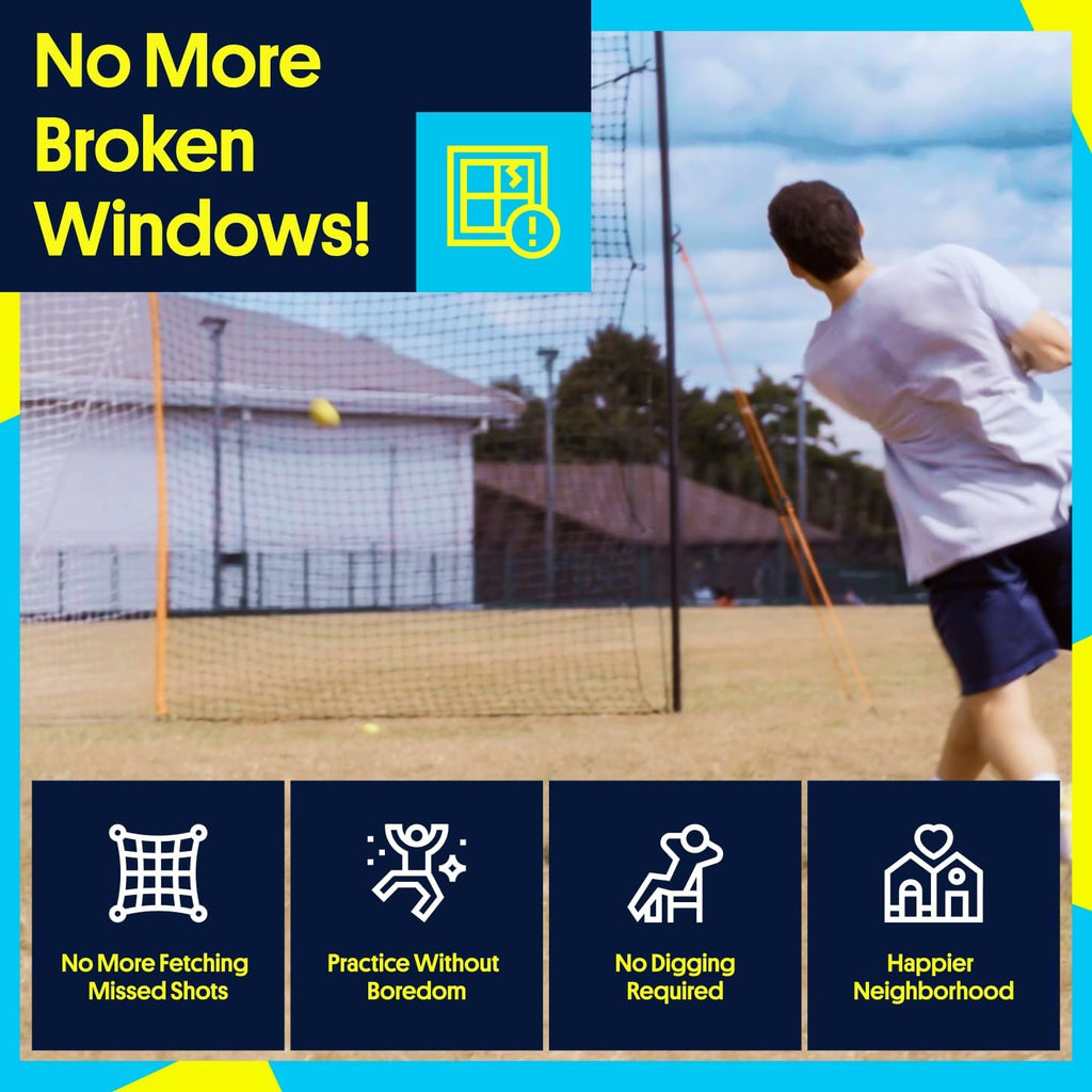 Open Goaaal Lacrosse Goal, Rebounder and Backstop Net, 6 x 6 ft Inside net