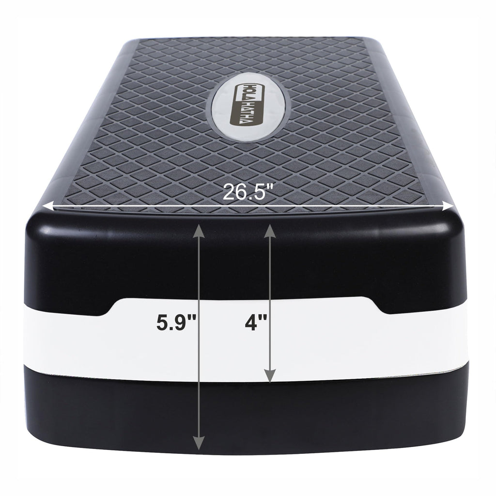 HolaHatha Compact Portable Aerobic Step Platform Exercise Fitness Equipment, Cardio Stepper with Adjustable Height for Home Gym