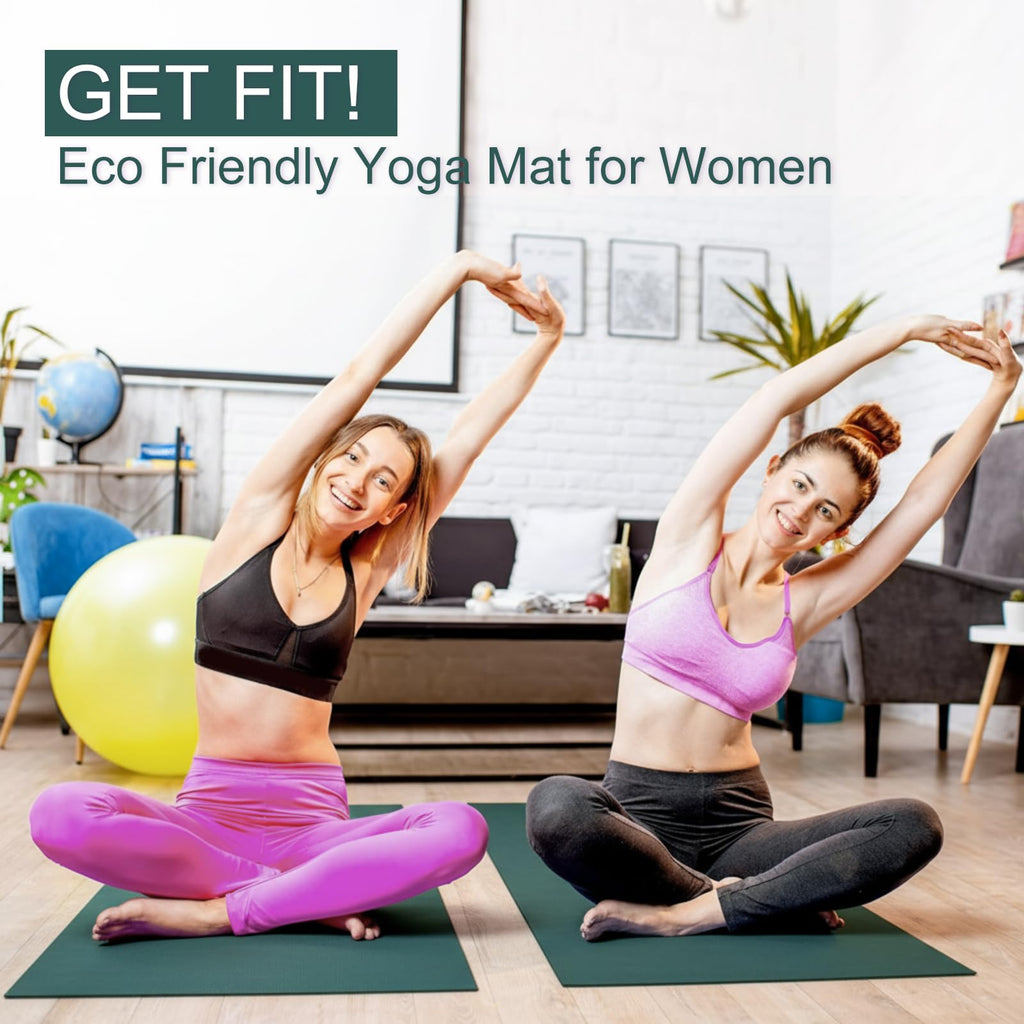 Funtery 3 mm Thin Yoga Mats Bulk, 68 x 24 in