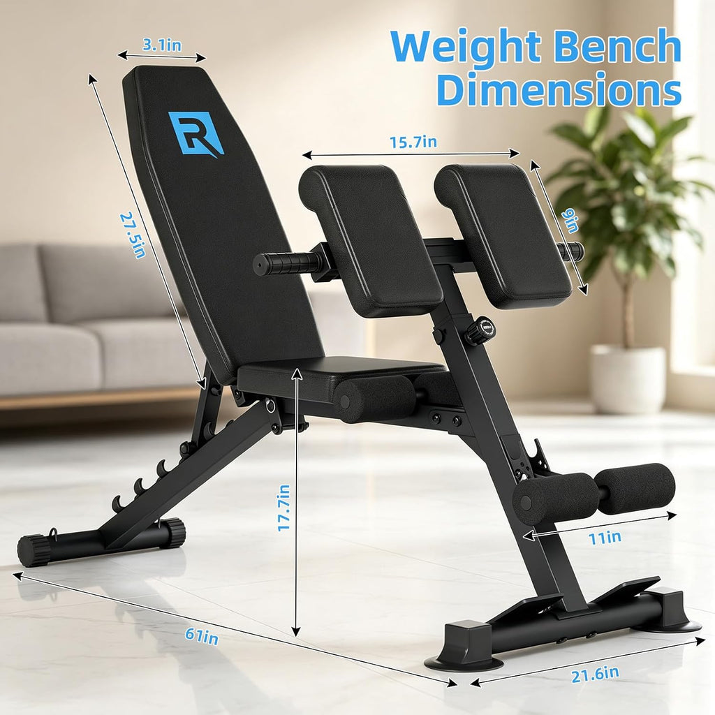 Multi-Functional Weight Bench Adjustable Roman Chair Ab Trainer