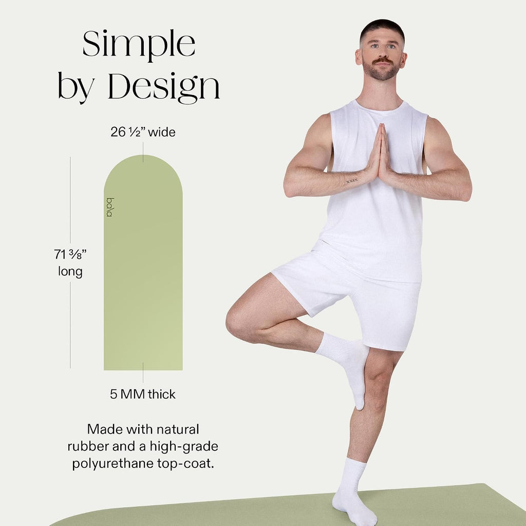 Bala Yoga Mat for Home Gym, Non-Slip Exercise Mat for Home Yoga