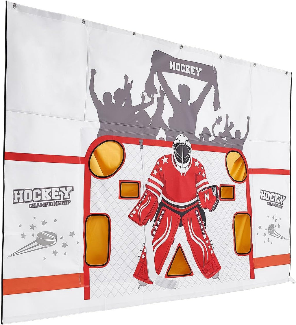 VEVOR Hockey Shooting Tarp, Shooter Tutor Ice Hockey Goal Practice Target, Tear-Proof Premium Net with 7 Holes, Easy Set Up Hockey Net Replacement, Training Equipment for Practicing Shooting Accuracy