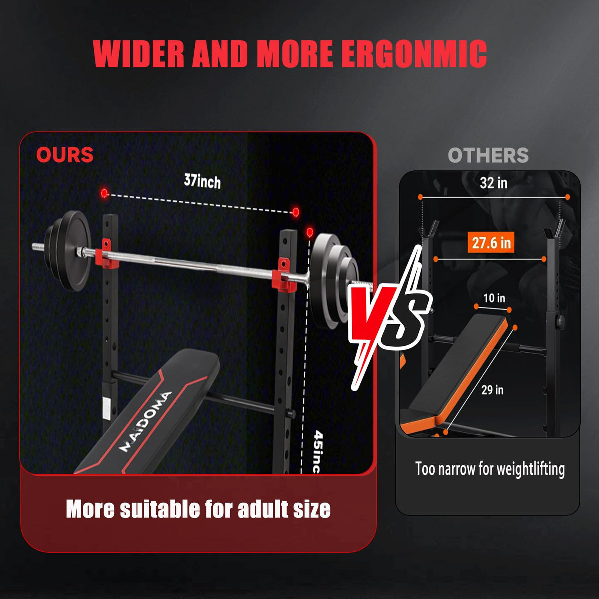 750LBS Adjustable Weight Bench Set for Full Body Workout