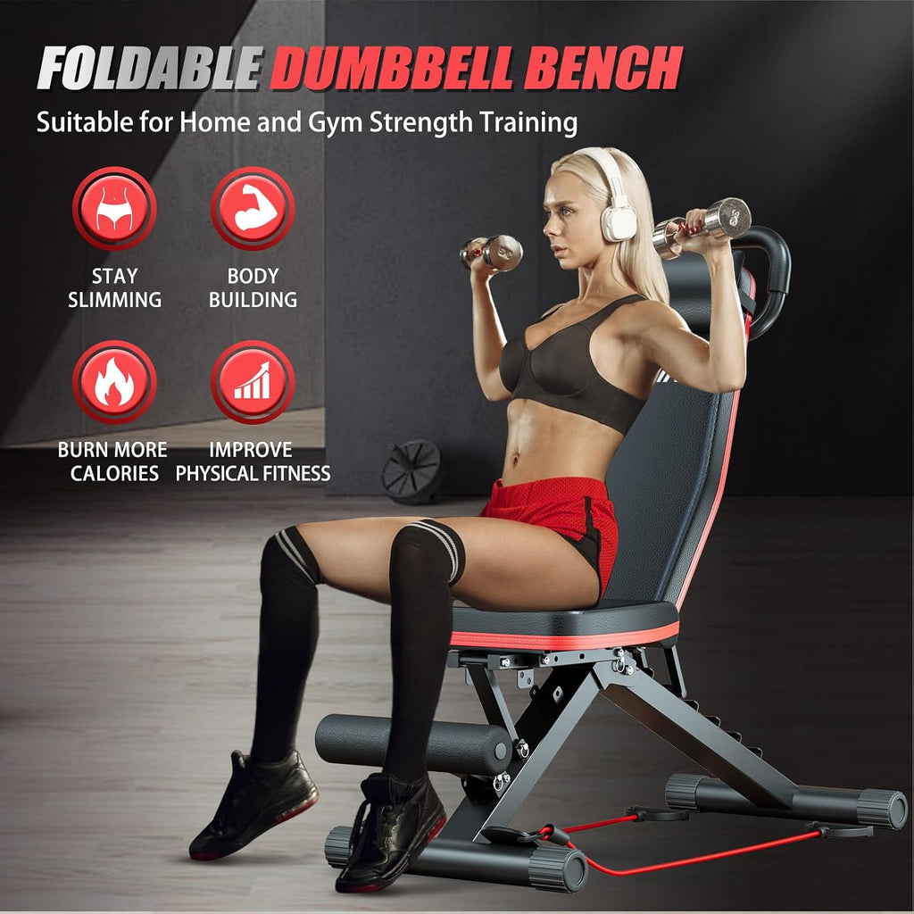 ALSO GO Adjustable Weight Bench for Home Gym, Foldable Workout Bench
