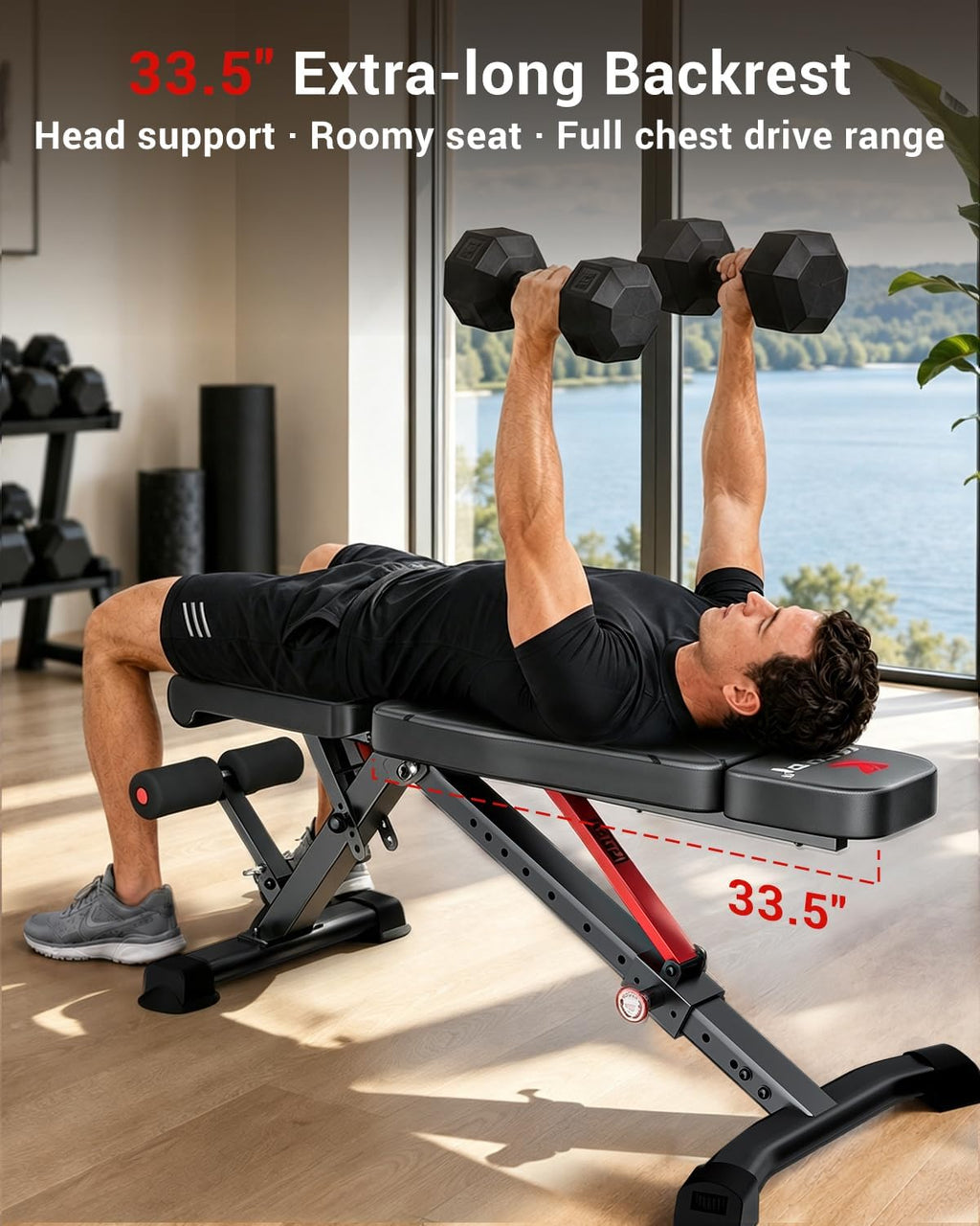 Keppi Weight Bench 900Lb, Adjustable Foldable Sturdy Bench for Home Gym