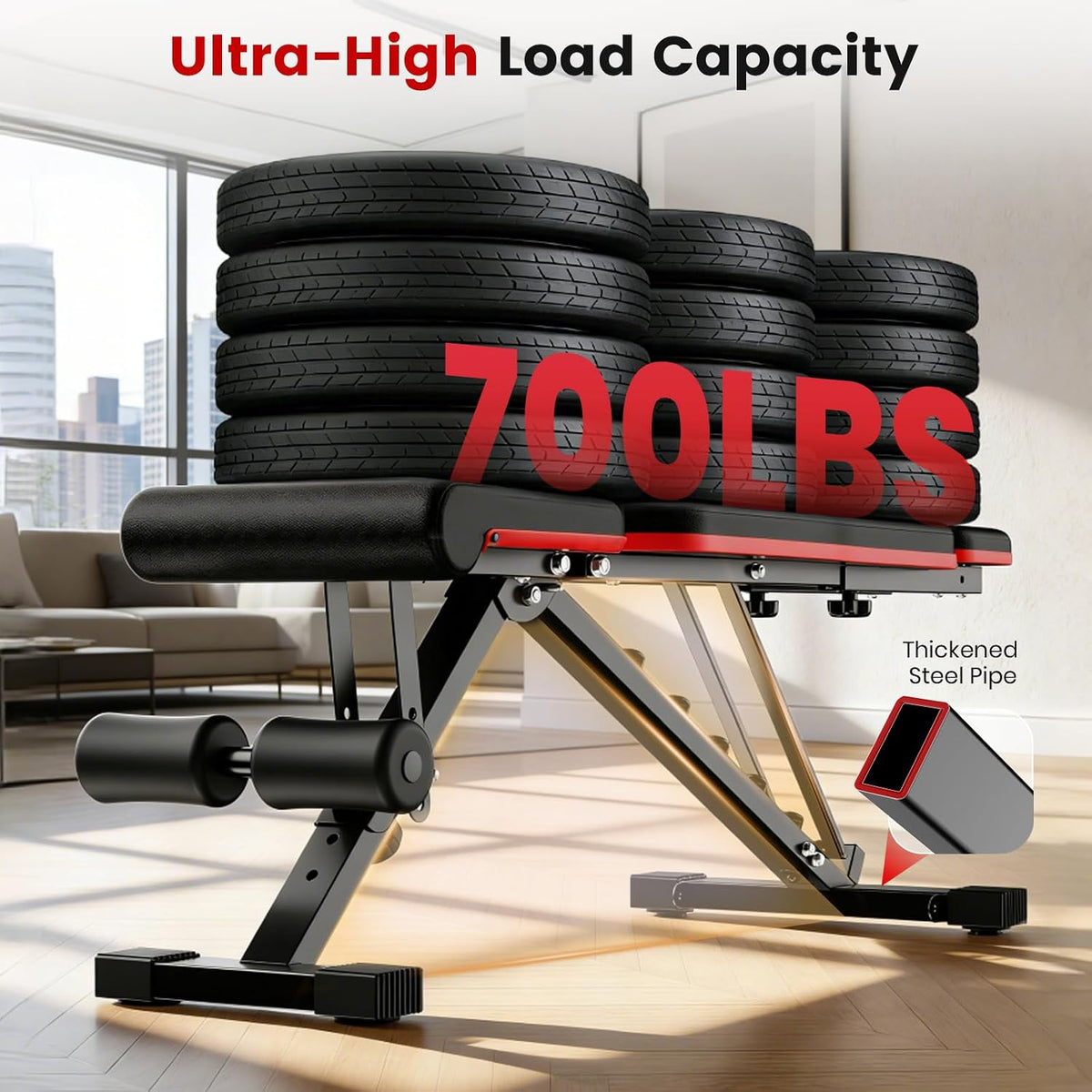 Adjustable Weight Bench for Home Gym, 14-in-1 Foldable Workout Bench