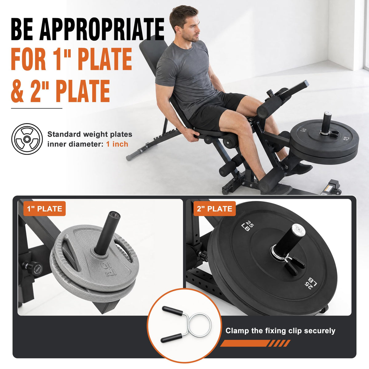 4-in-1 Leg Extension and Curl Attachment for Home Gym