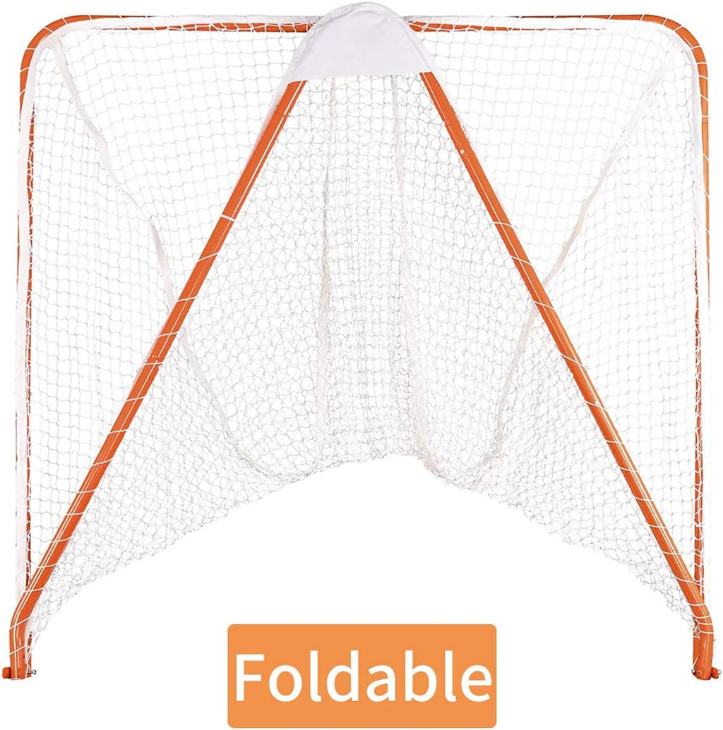 Kapler Portable Lacrosse Goal Net 6x6x7FT Backyard Practice
