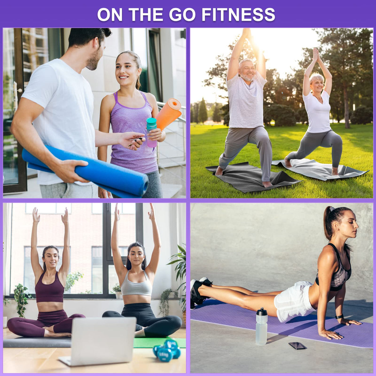 Funtery 3 mm Thin Yoga Mats Bulk, 68 x 24 in