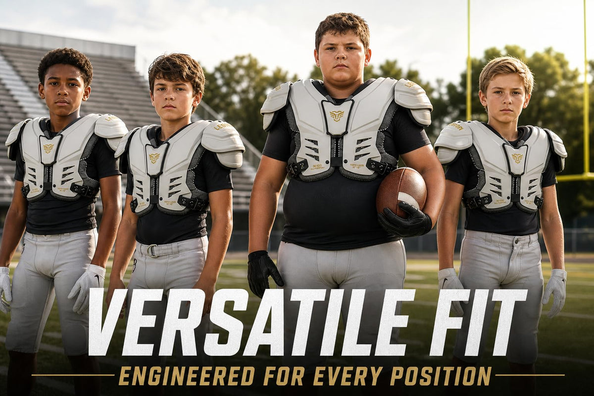 Legion Youth Football Shoulder Pads, Patents Pending, Lightweight, Optimized Mobility, Enhanced Impact Protection, Industry-Best Ventilation and Cooling