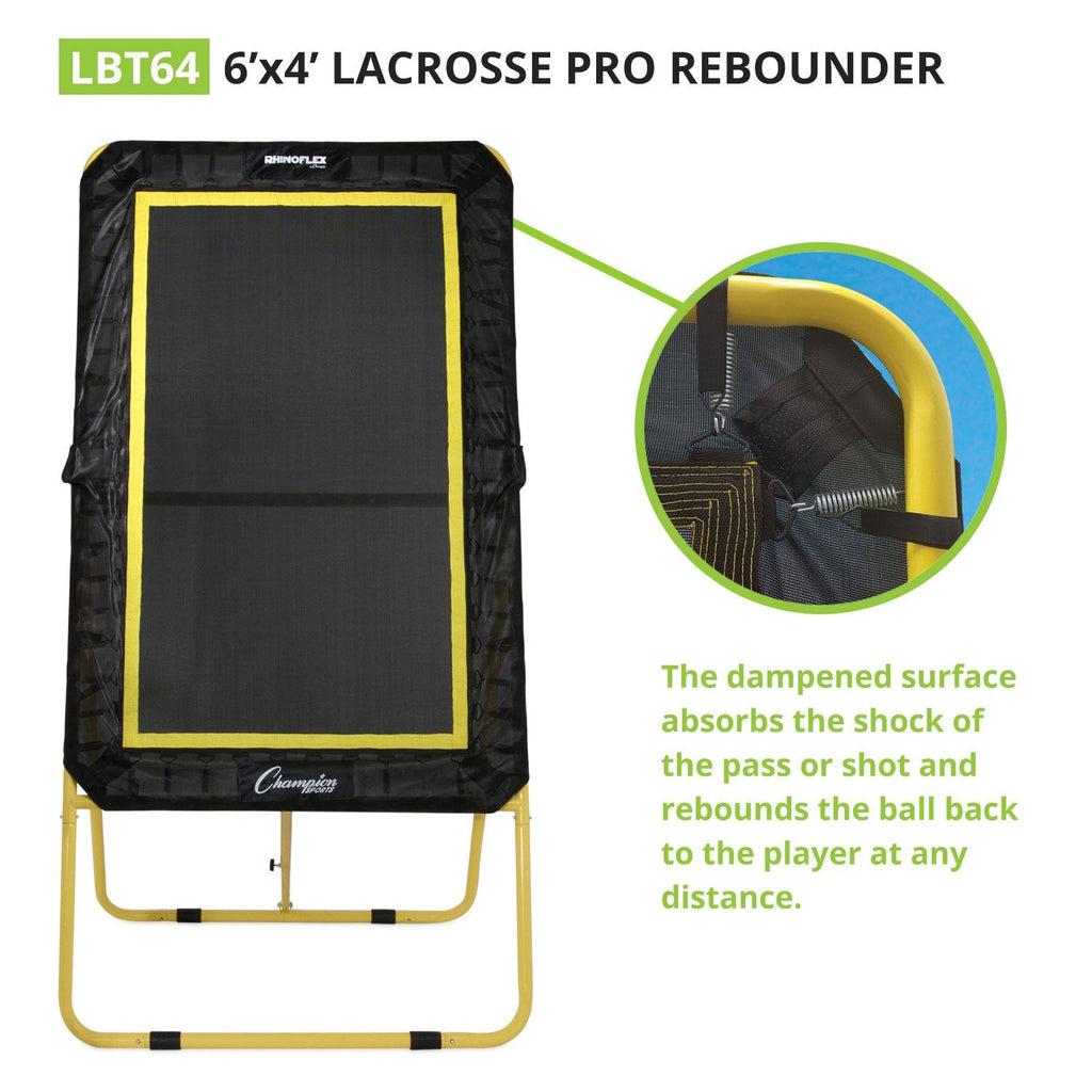 Champion Sports Deluxe Lacrosse Target: Ball Return Bounce Back Net Set for Professional, College and Grade School Training & Drills