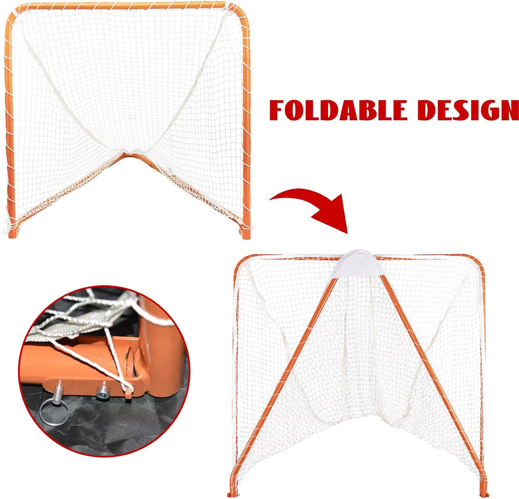 Lacrosse Goal Net - Portable 6x6FT Steel Frame for Practice