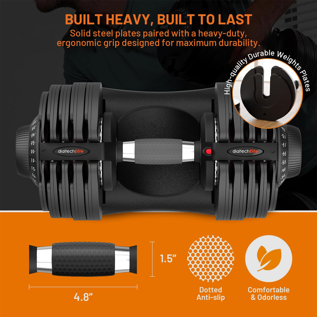ATIVAFIT Adjustable Dumbbell Set with Workout Bench, 50/66/88 LB Pair with Quick Dial Adjustment & Safety Lock, Foldable Adjustable Weight Bench for Full Body Home Gym Strength Training, Space-Saving Fitness Equipment