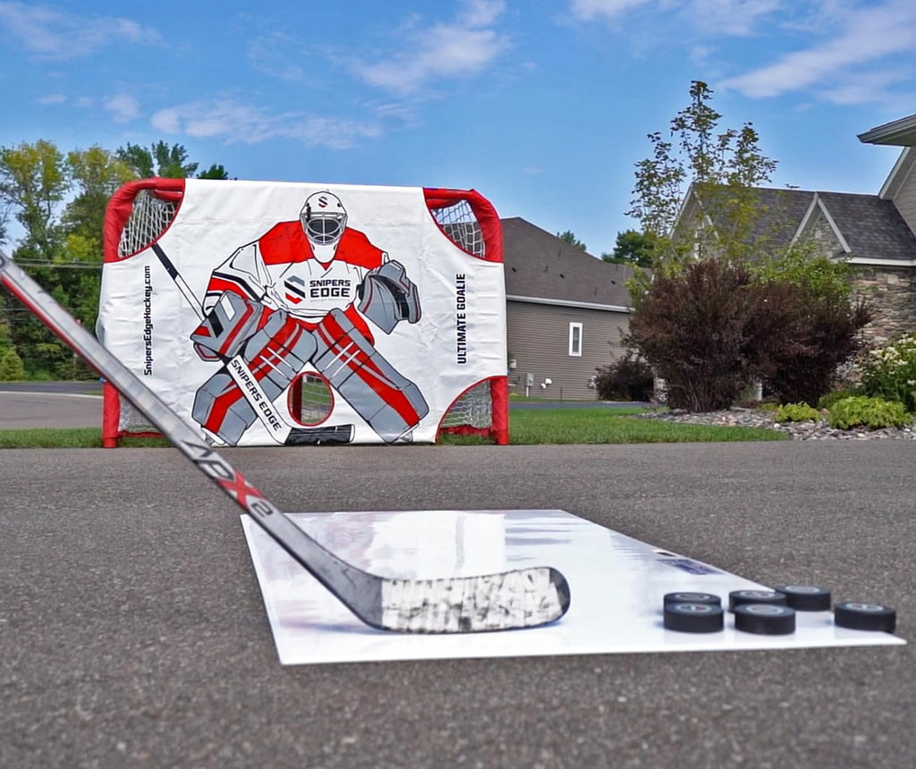 Snipers Edge Hockey Ultimate Goalie Shooter Tutor â Fits Inside Goal, Durable Impact-Resistant Vinyl, Enhances Shooting Accuracy, Ideal for Training & Practice, Dryland Hockey Accessories