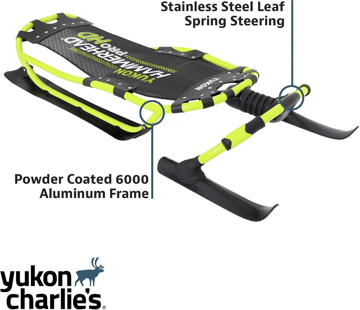 Yukon Charlie's Hammerhead Pro HD Sled | Single Rider, Speed and Steering Control, 52-inch x 22-inch