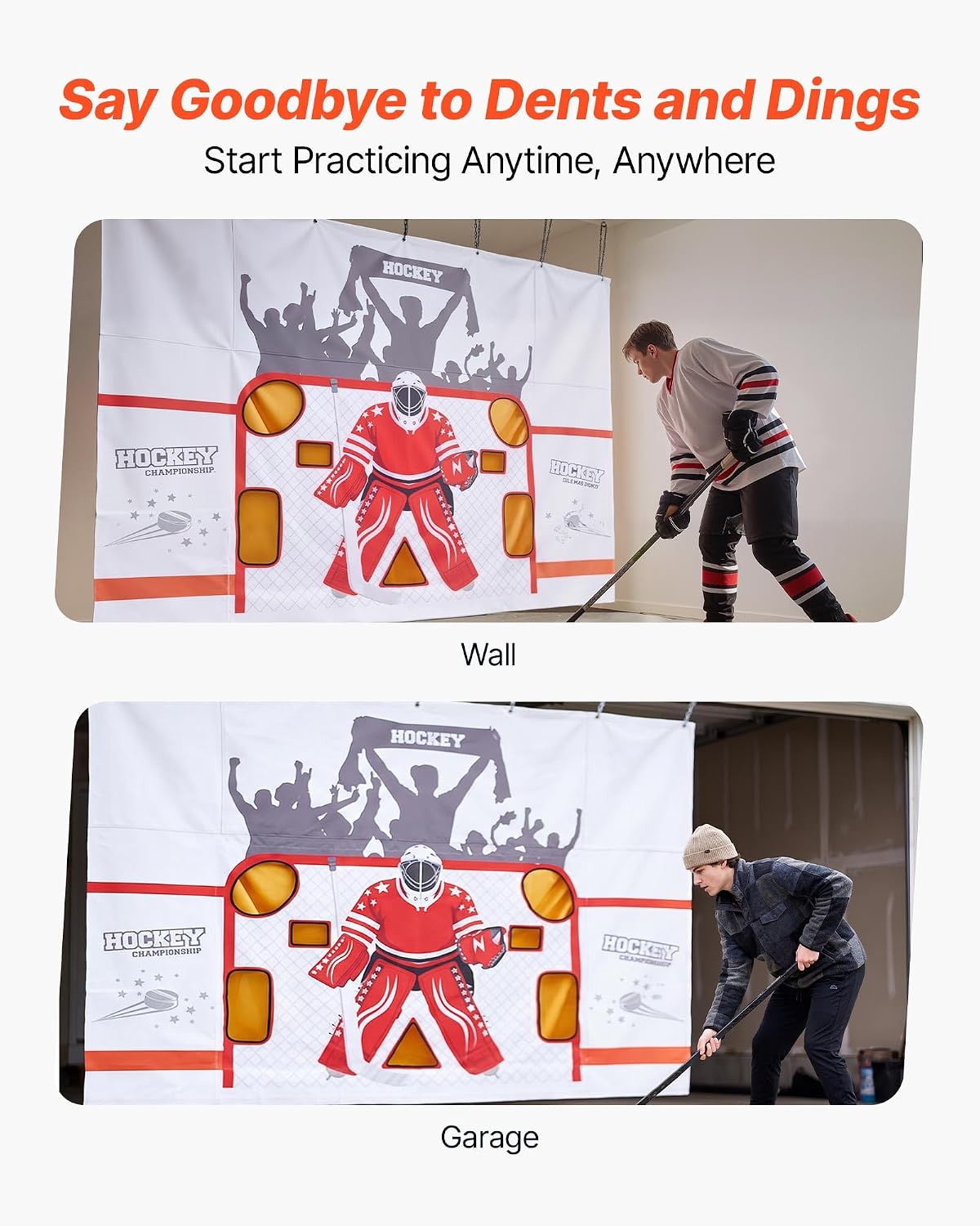 VEVOR Hockey Shooting Tarp, Shooter Tutor Ice Hockey Goal Practice Target, Tear-Proof Premium Net with 7 Holes, Easy Set Up Hockey Net Replacement, Training Equipment for Practicing Shooting Accuracy
