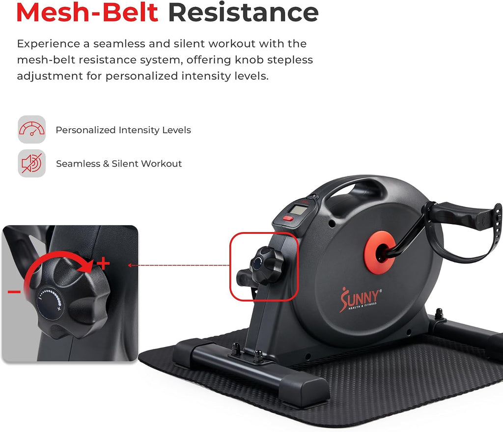 Sunny Health & Fitness Smart Mini Cycle, Under Desk Pedal Arm/Leg Exerciser