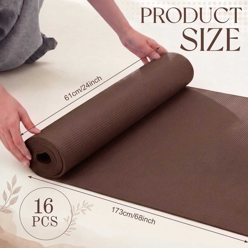 Funtery 3 mm Thin Yoga Mats Bulk, 68 x 24 in