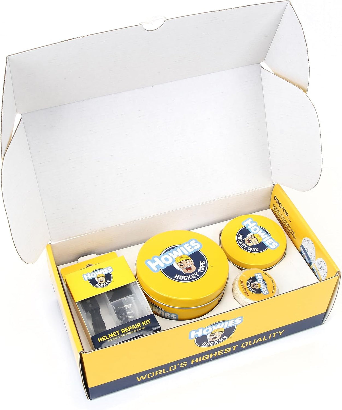 Howies Hockey Loaded Accessory Bag â Includes Stick, Grip, and Shin Pad Tape, Helmet Repair Kit, Fine Skate Stone and More! Ultimate Travel Bag and Gift for Hockey Players & Fans.