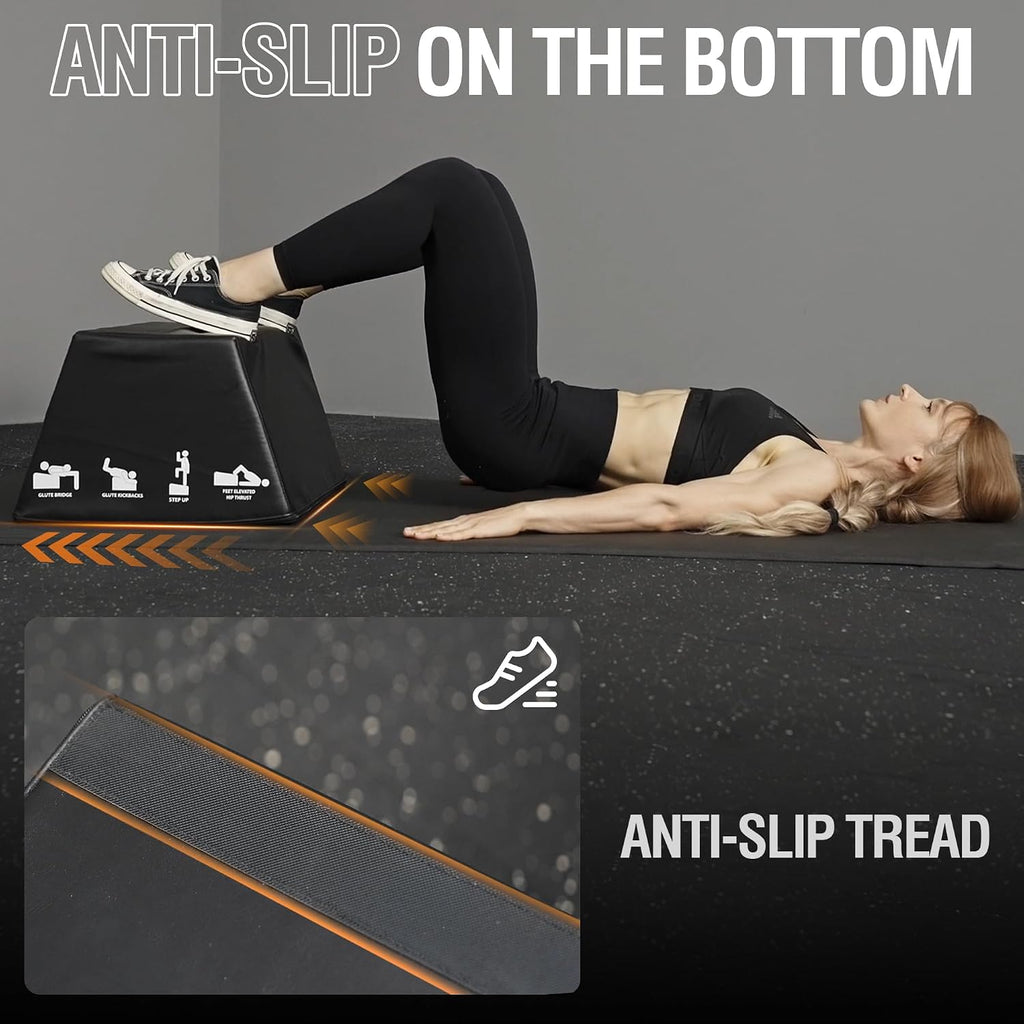 Mikolo Hip Thrust Bench, Hip Thrust Machine at Home for Glute Bridge, Multi-Functional Hip Thrust Box with Non-Slip, Glute Workout Equipment, 700LB Load Capacity, Core & Ab Strength Training