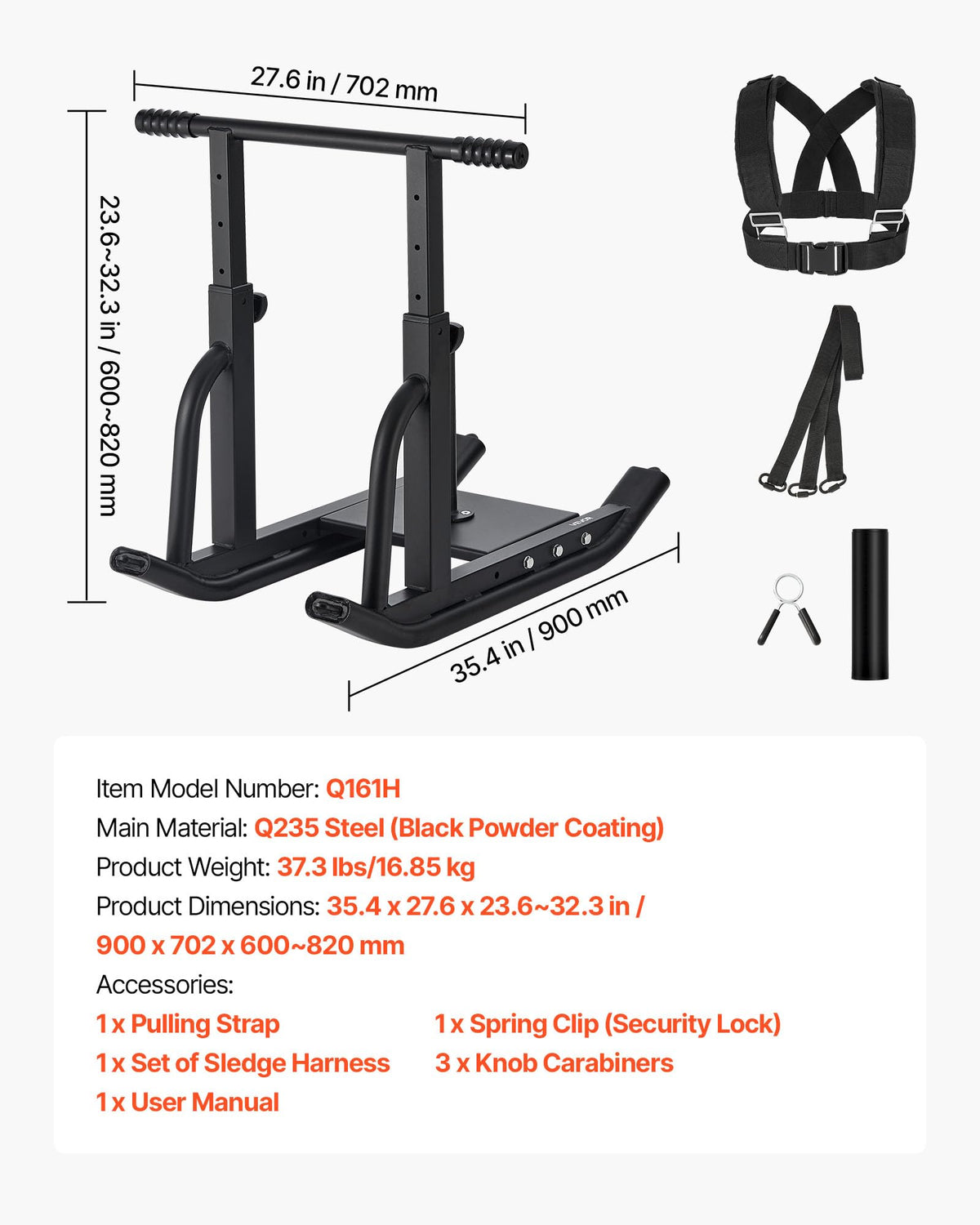 VEVOR Weight Sled,Workout Sled for Push-Pull Running & Strength Training