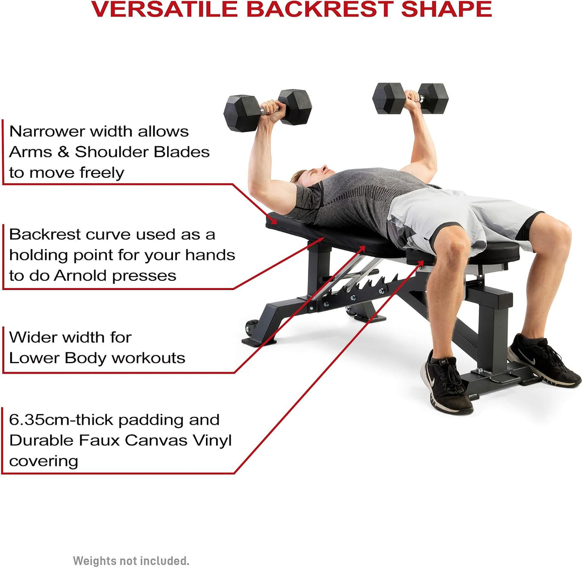 Marcy Deluxe Adjustable Utility Weight Bench for Home Gym Weightlifting and Strength Training SB-8062