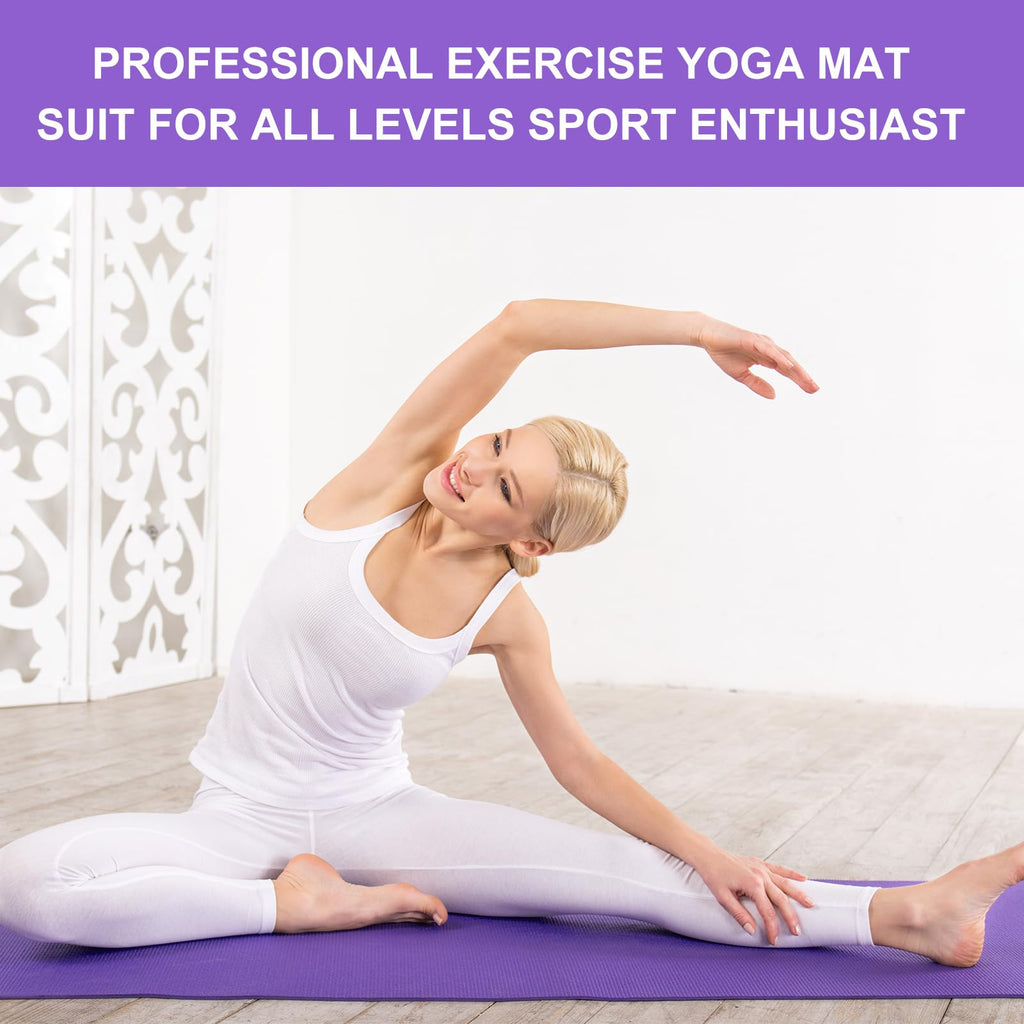 Funtery 3 mm Thin Yoga Mats Bulk, 68 x 24 in