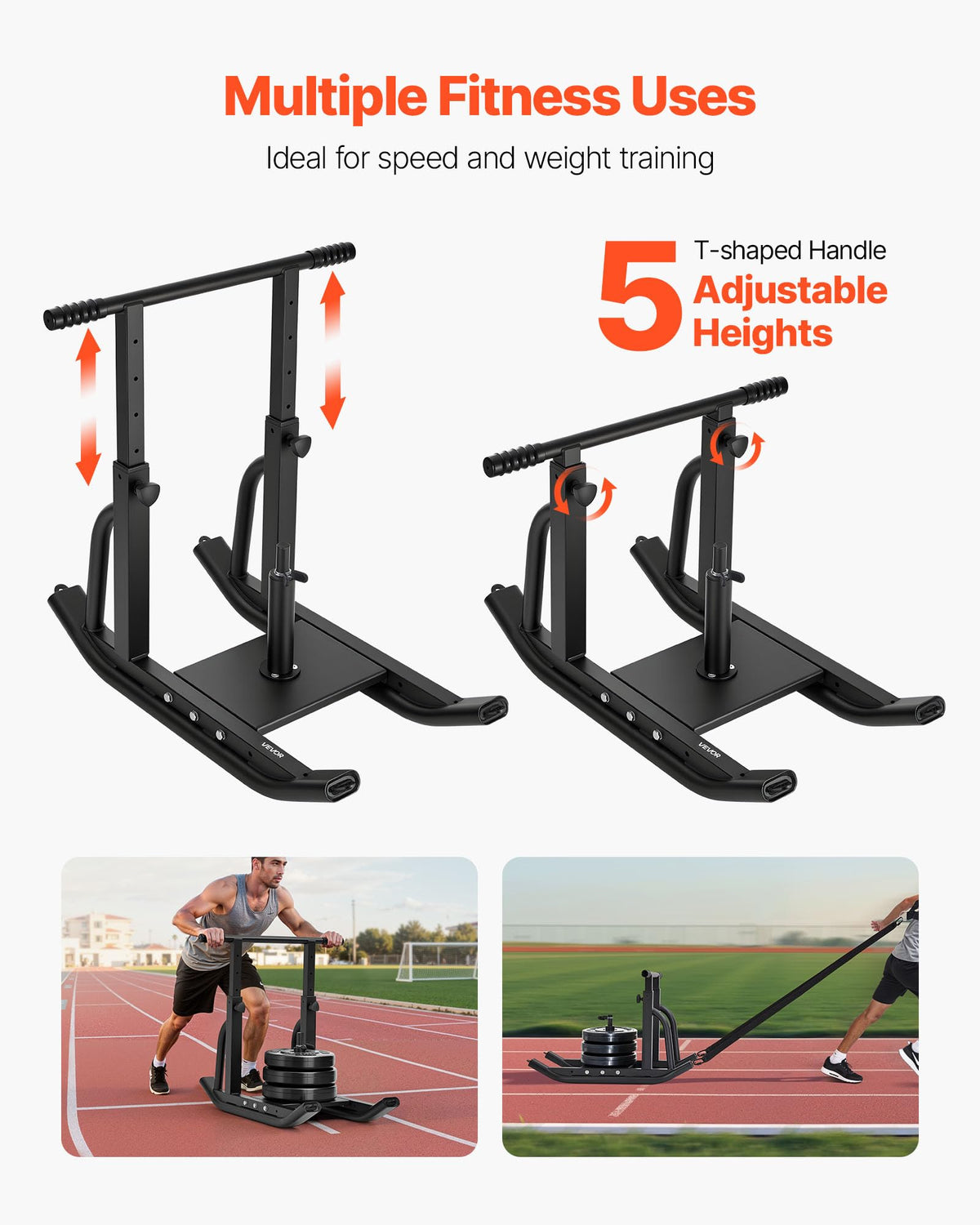 VEVOR Weight Sled,Workout Sled for Push-Pull Running & Strength Training