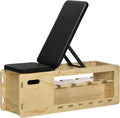 Soozier Adjustable Weight Bench Workout Bench Storage Rack Resistance Rope